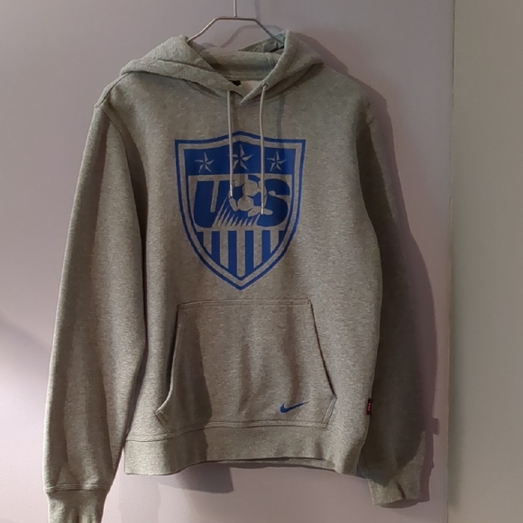 Nike Tops - Nike USWNT US Women's National Soccer Team Gray and Blue Sweatshirt Hoodie MED.